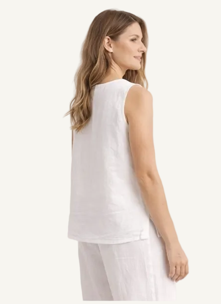 Surfside Linen Top in Ocean White, product view