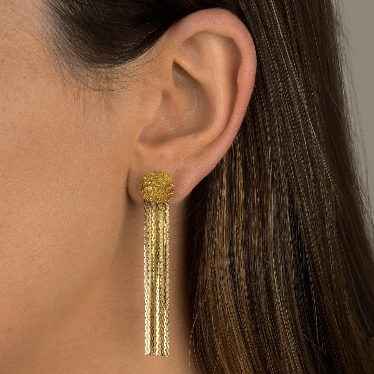 Aura Linear Gold Earrings