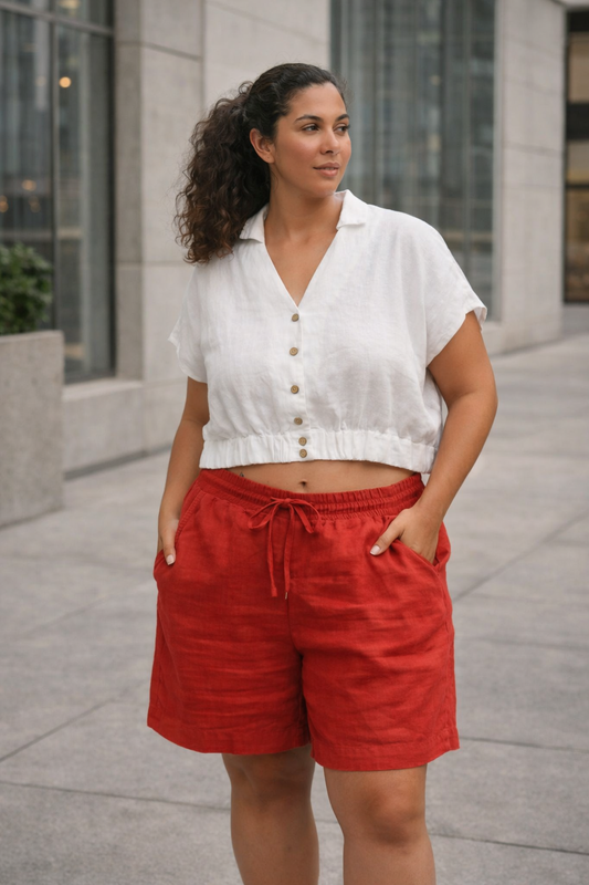 Delray Linen Crop Top