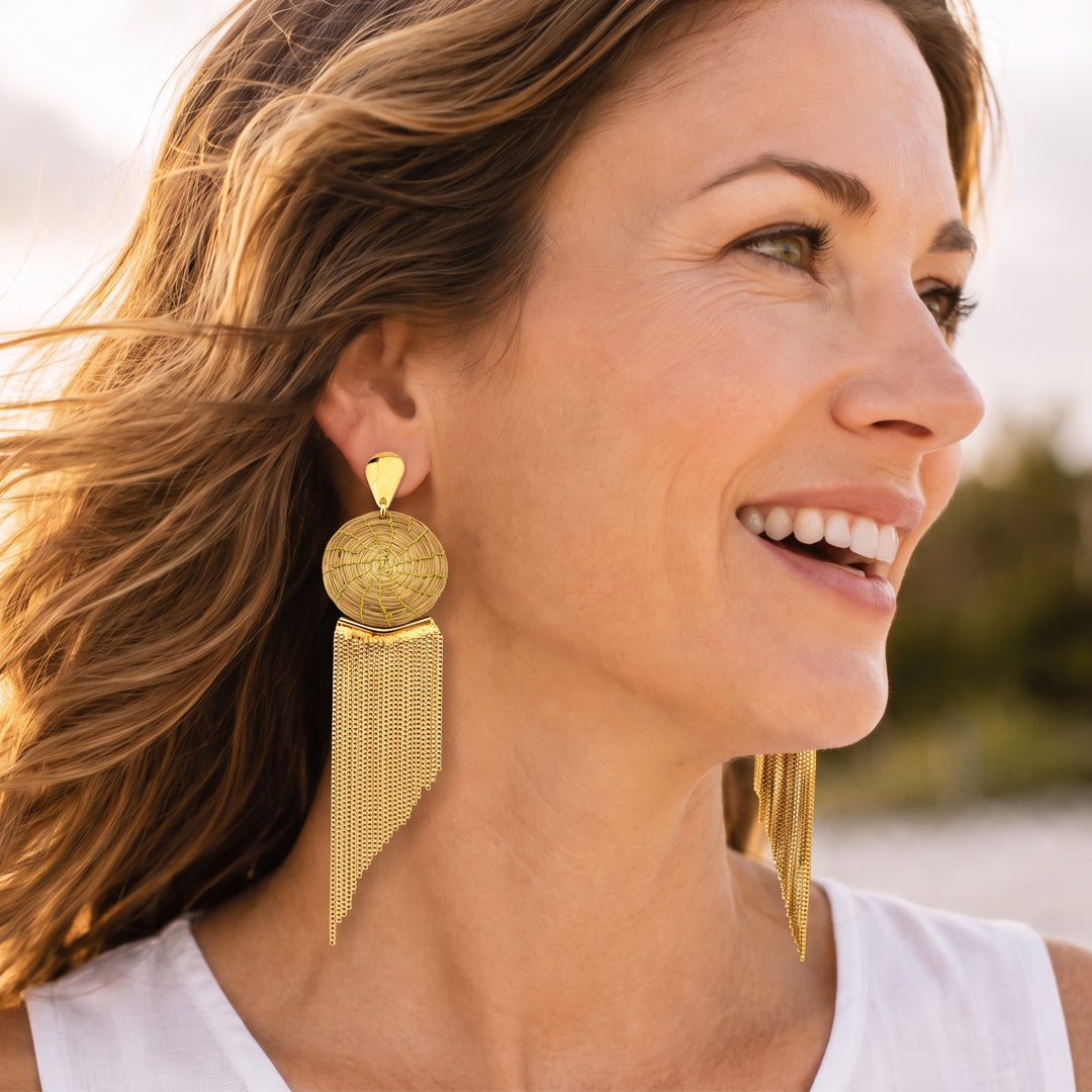 Aura Golden Fringe Earrings