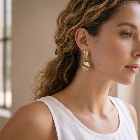 Golden Aura Luma Drop Earrings