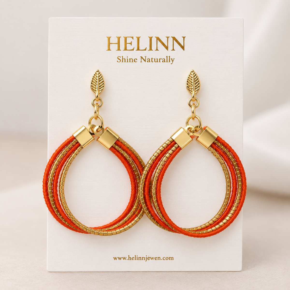 Vida Aro Laranja Earrings