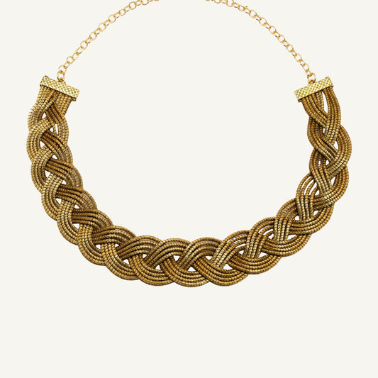 Vida Trama Dourada braided Golden Grass choker by HELINN