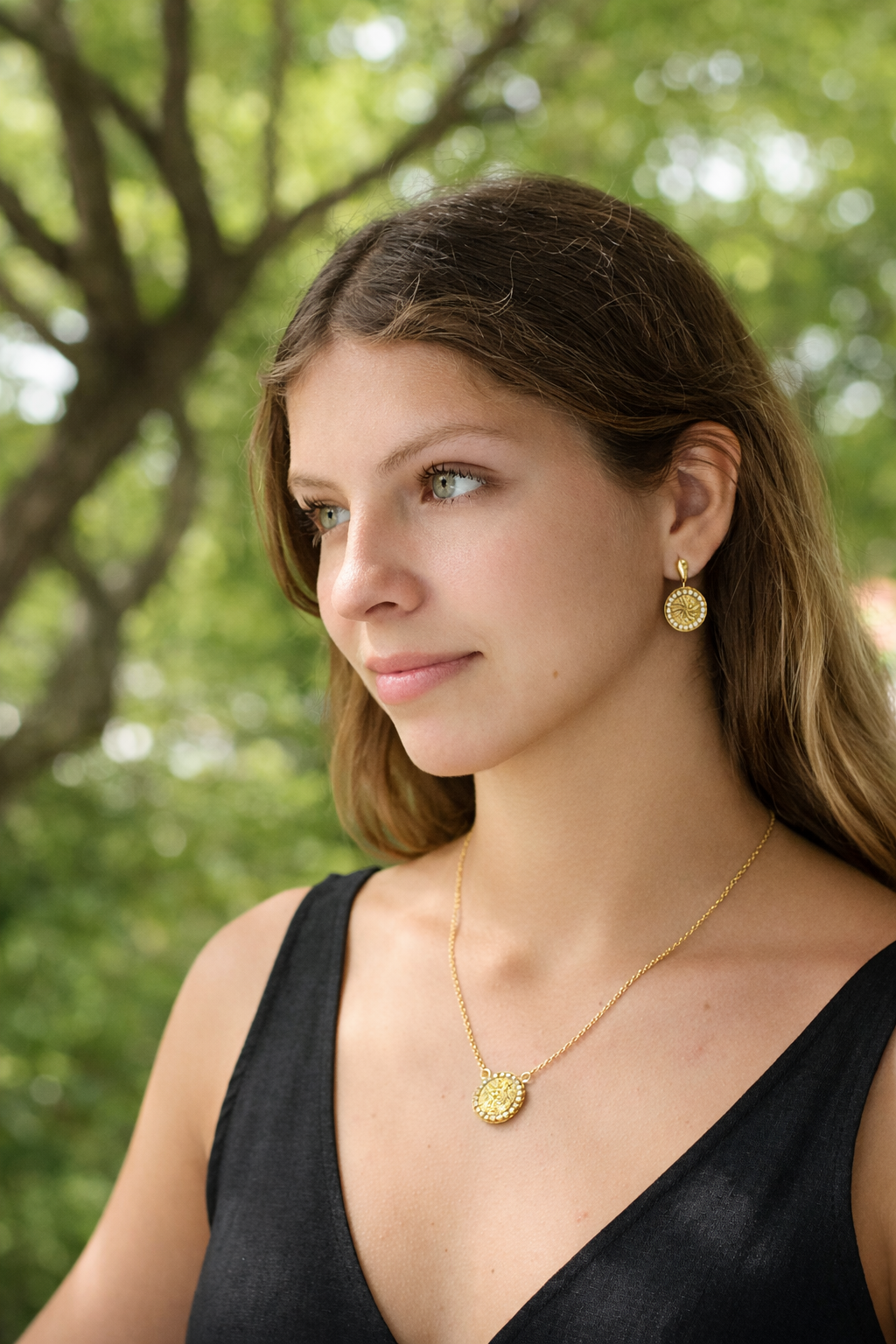 Golden Aura Radiance Drop Earrings