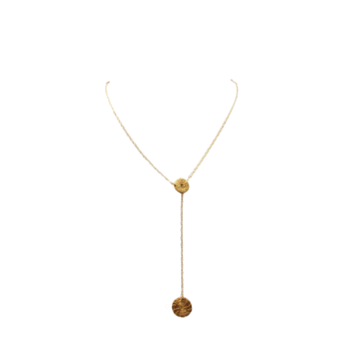 Golden Aura Solaris Lariat Necklace