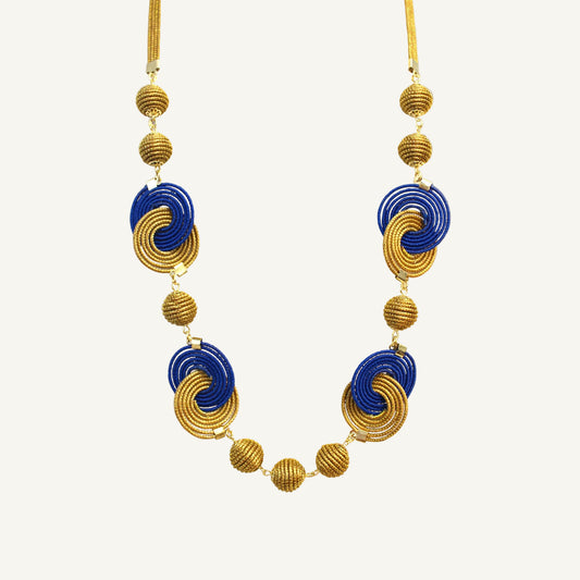 Toque de Sol Golden Grass necklace with colored thread by HELINN