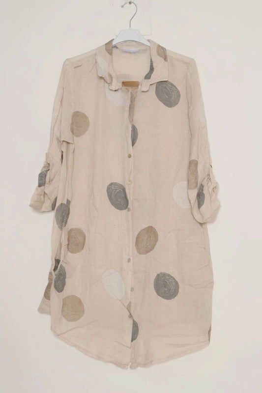 Mother’s Day Set – Linen Dress + Golden Grass Earrings