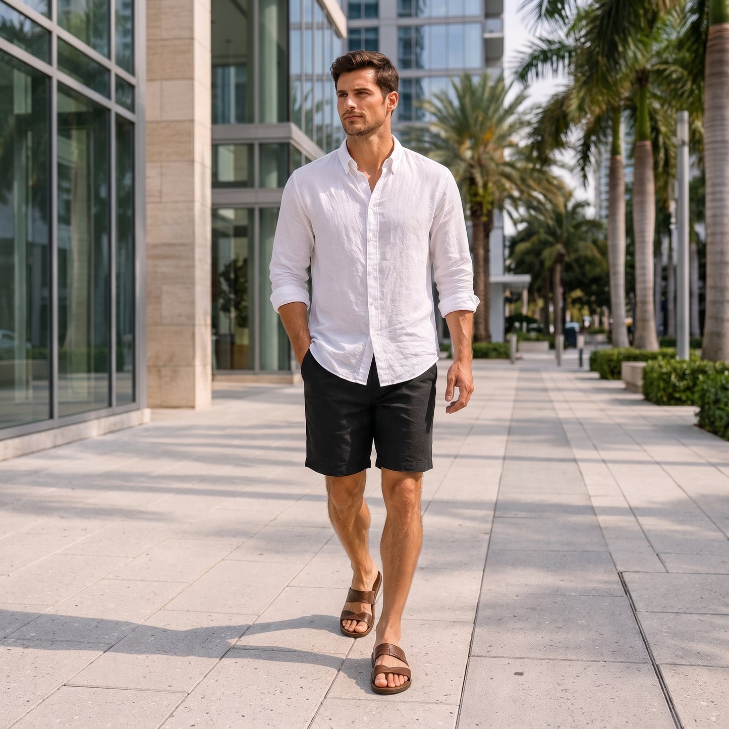 The Wynwood Man — Wynwood Linen Shirt + Biscayne Linen Shorts