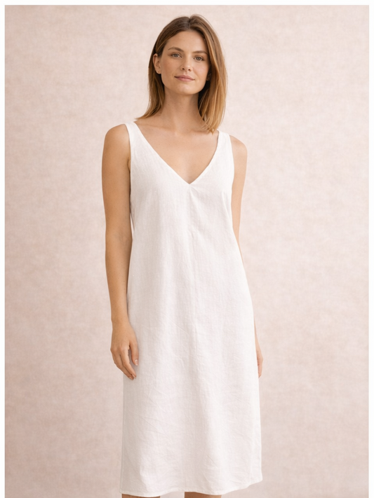 Naples Backless Linen Dress (Cut-Out)