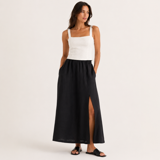 Amalfi European Linen Maxi Skirt