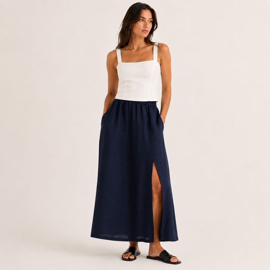 Amalfi European Linen Maxi Skirt