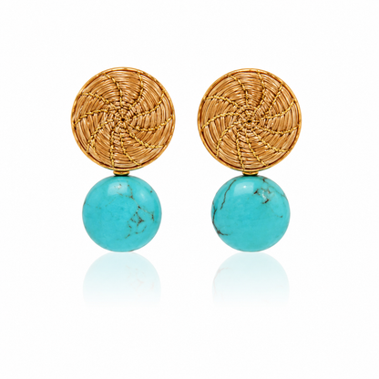 Aura Turquoise Disc Earrings