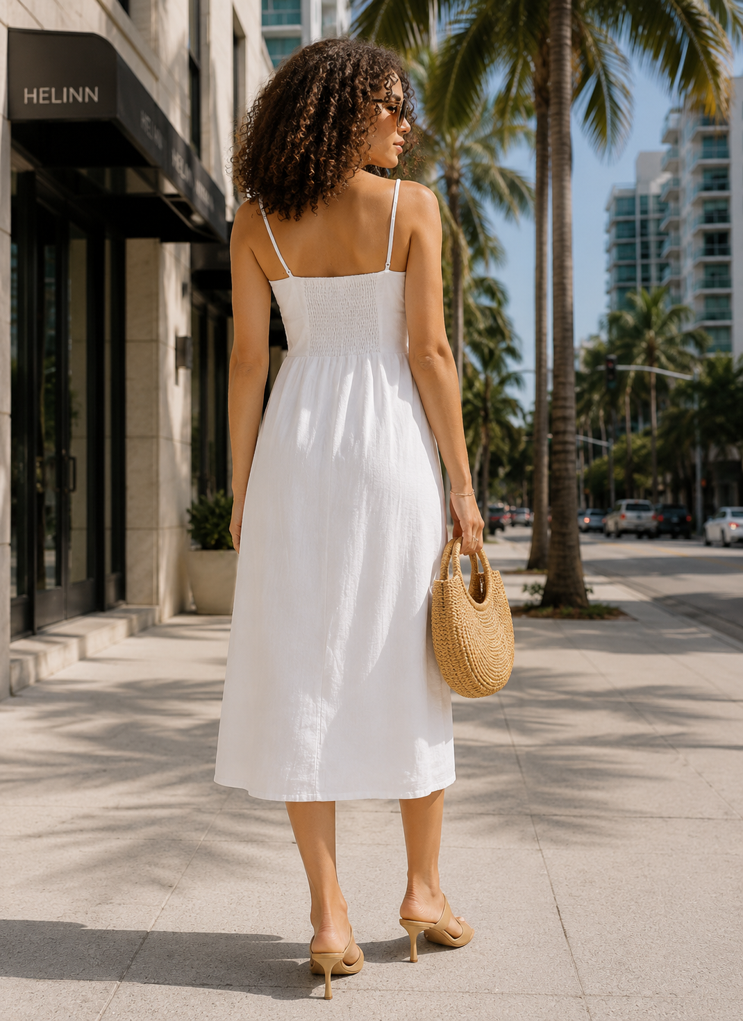 Clareza Linen Midi Dress