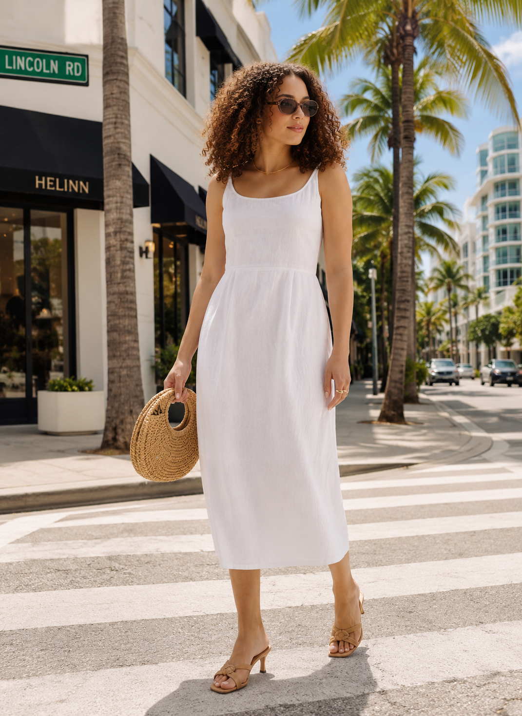 Clareza Linen Midi Dress