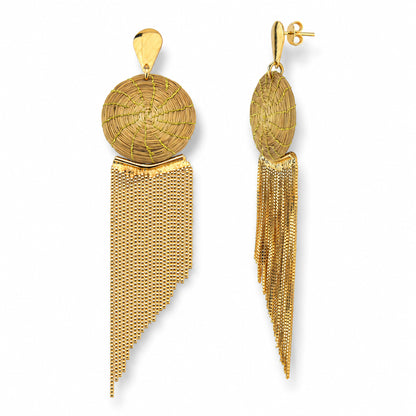 Aura Golden Fringe Earrings