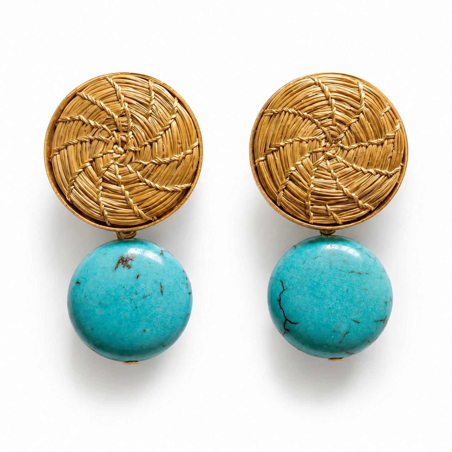 Aura Turquoise Disc Earrings