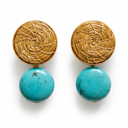 Aura Turquoise Disc Earrings