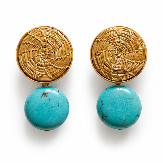 Aura Turquoise Disc Earrings