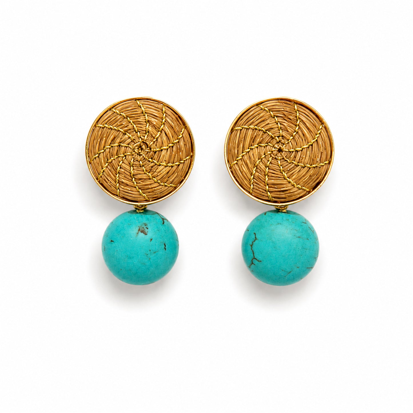 Aura Turquoise Disc Earrings