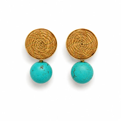 Aura Turquoise Disc Earrings