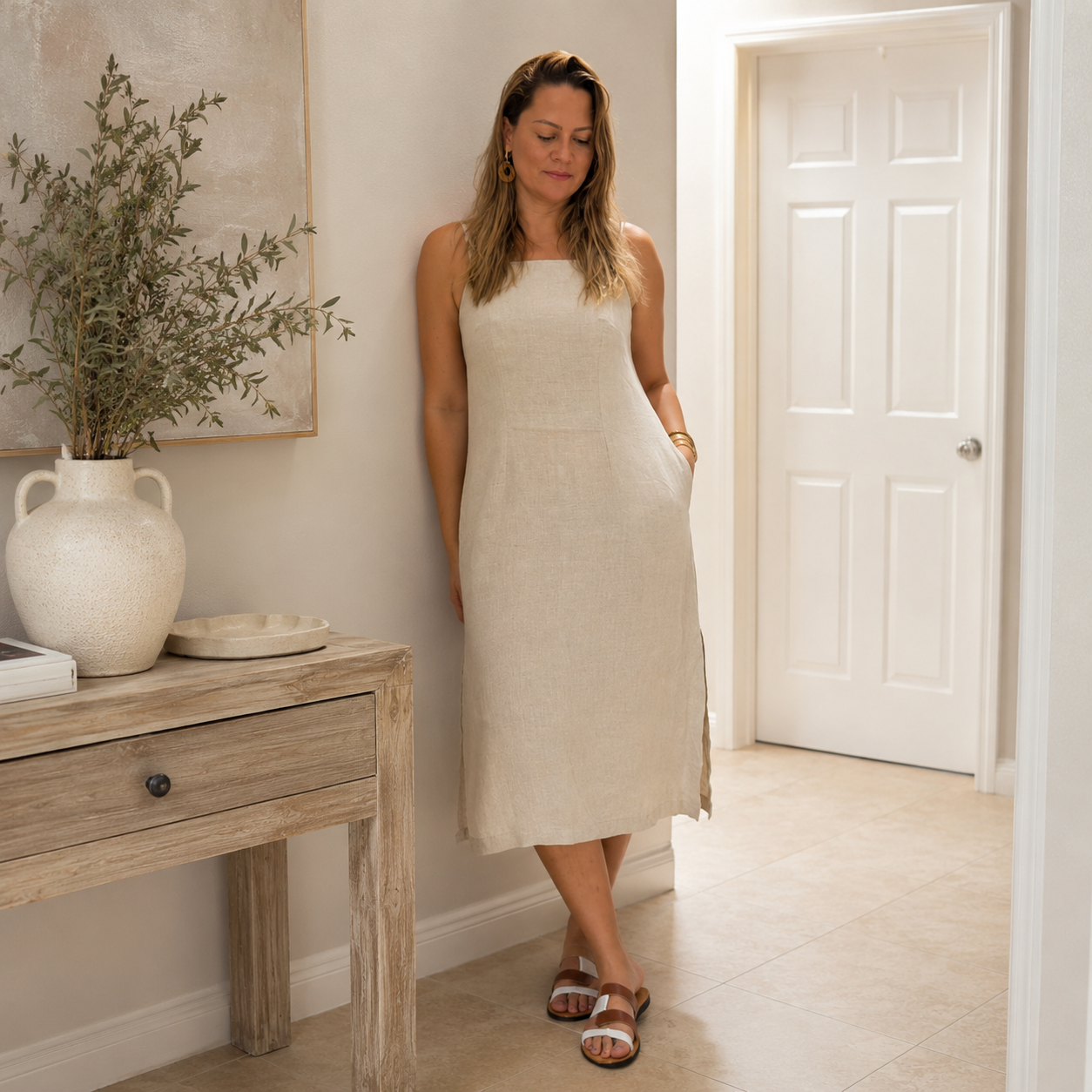 Capri Slip Linen Dress