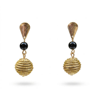 Golden Aura Noir Orbit Earrings