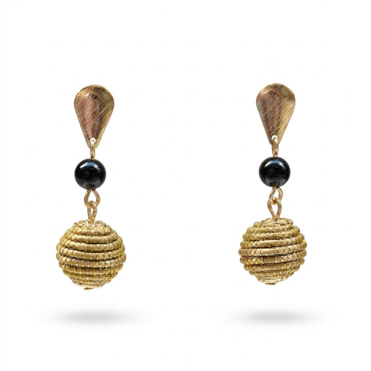 Golden Aura Noir Orbit Earrings