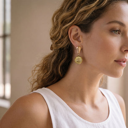 Golden Aura Luma Drop Earrings