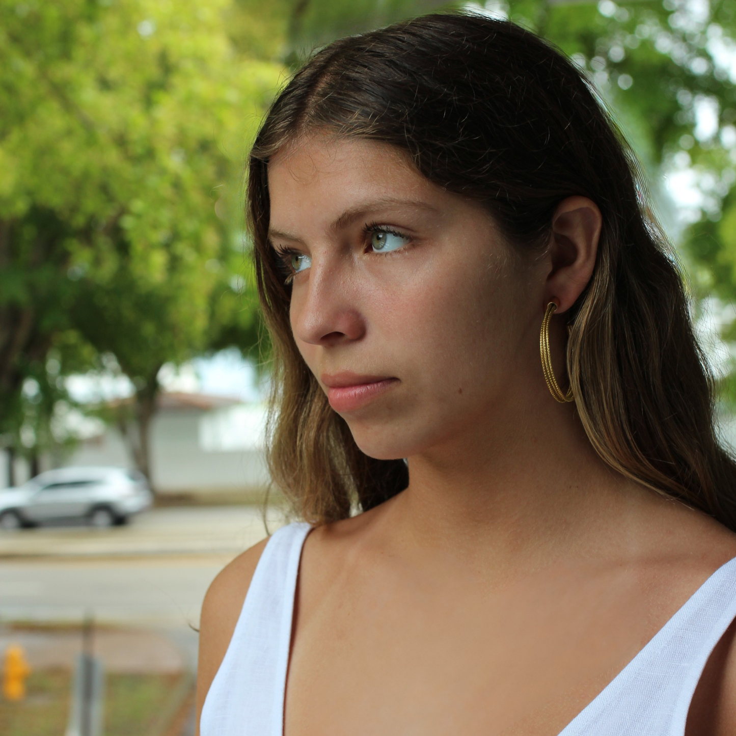 Golden Aura Statement Hoops