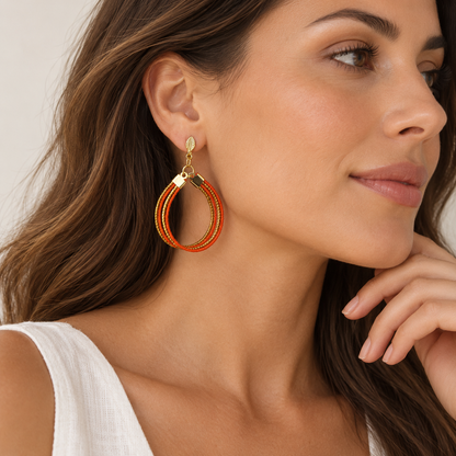 Vida Aro Laranja Earrings