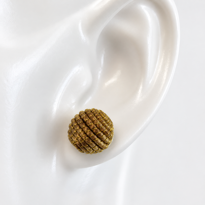 Vida Esfera Dourada Stud Earrings