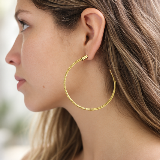 Golden Aura Statement Hoops