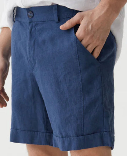 Key Biscayne Linen Shorts in Atlantic Navy, product image
