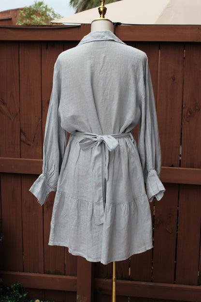 Summerland Linen Dress & Golden Grass Earrings