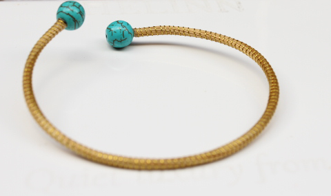 Golden Aura Terra Turquoise Cuff