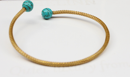 Golden Aura Terra Turquoise Cuff