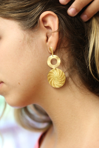 Golden Aura Solaris Statement Earrings