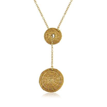 Golden Aura Solaris Lariat Necklace