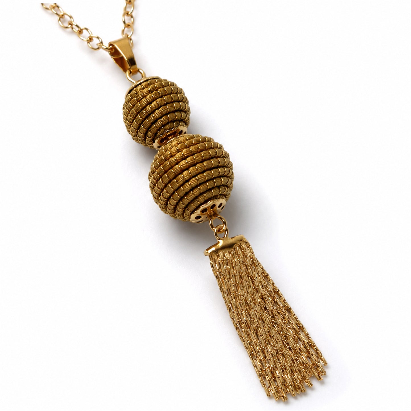 Aura Long Gold Drop Necklace