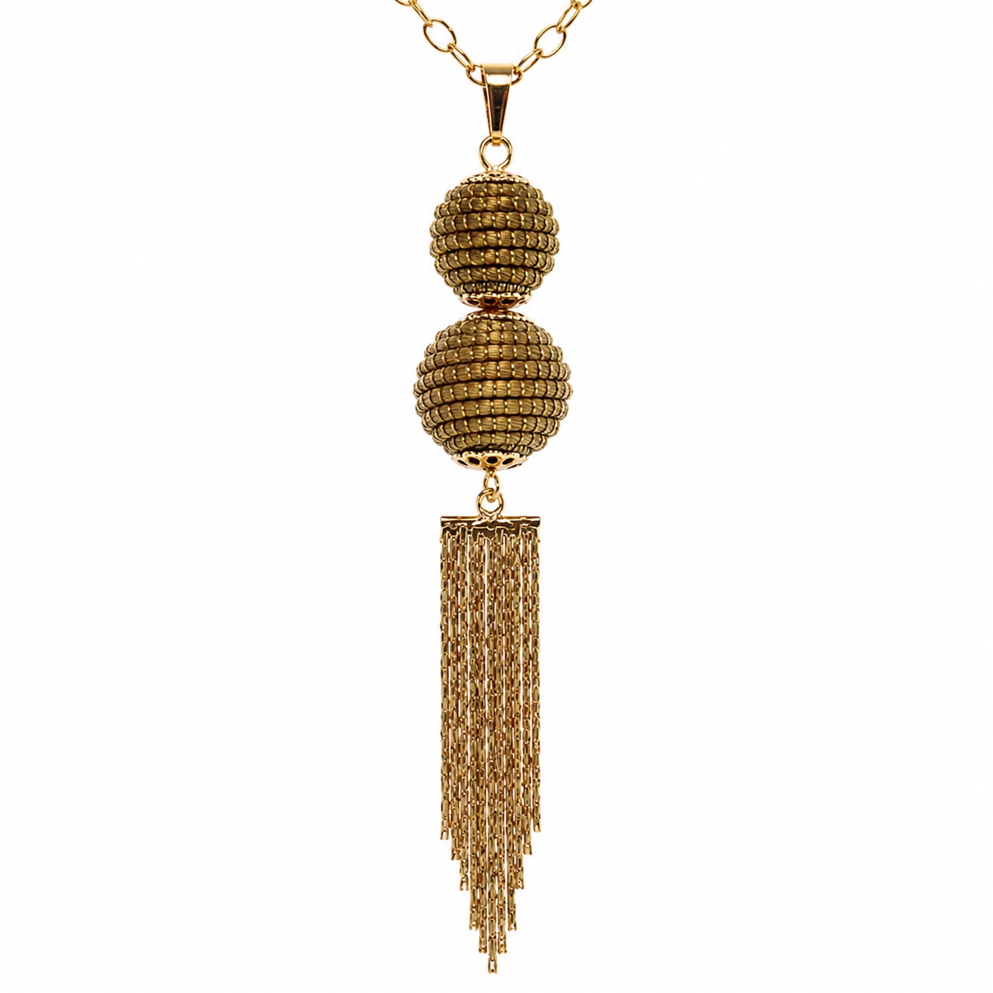 Aura Long Gold Drop Necklace