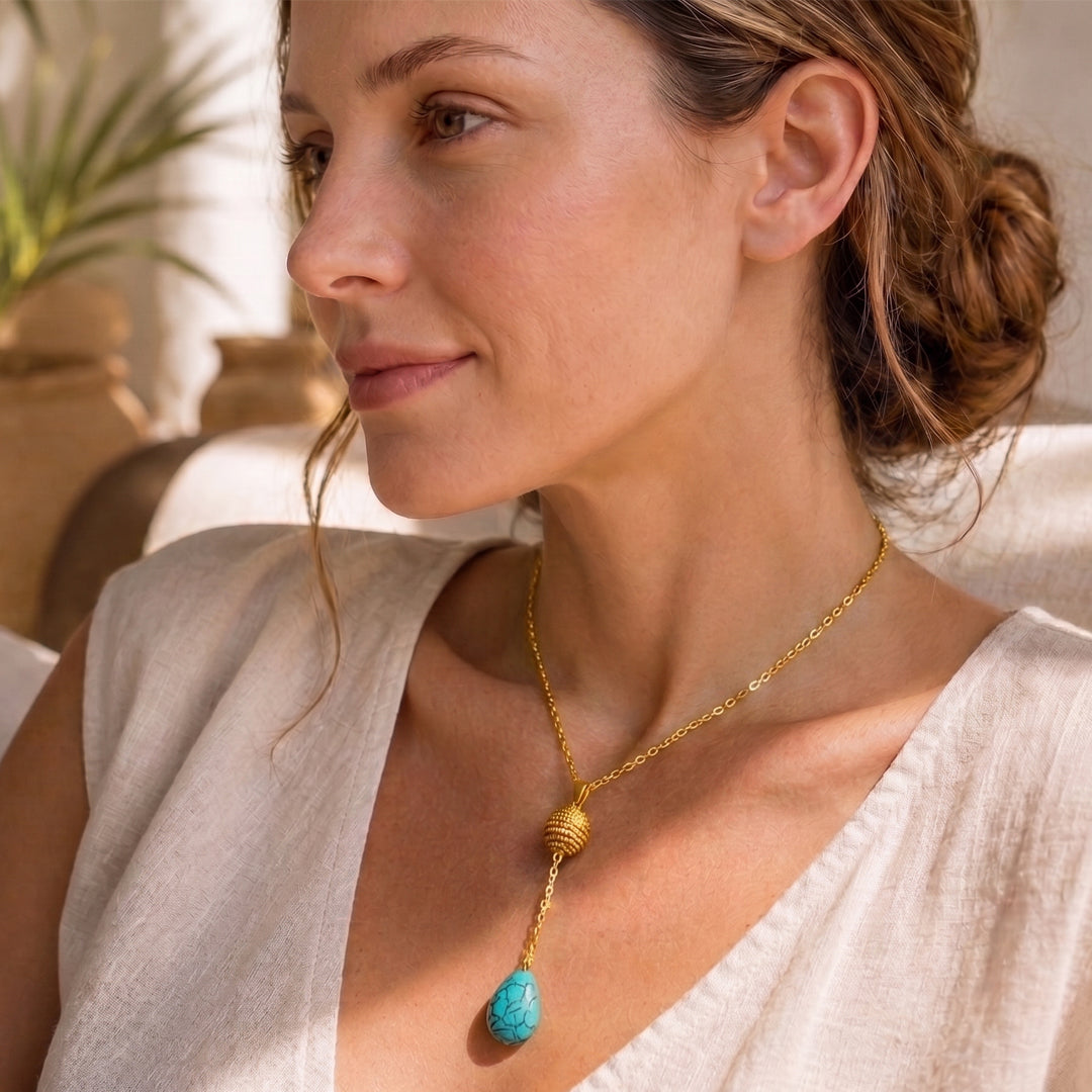 Aura Turquoise Drop Necklace