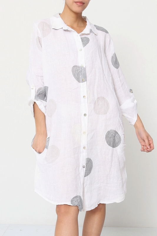 Mother’s Day Set – Linen Dress + Golden Grass Earrings