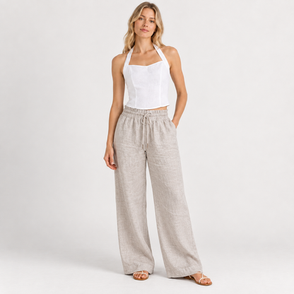 Siesta Key Wide-Leg Linen Pants