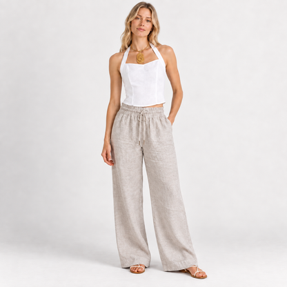 Siesta Key Wide-Leg Linen Pants