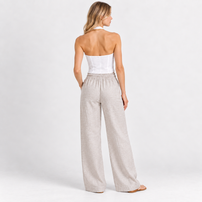 Siesta Key Wide-Leg Linen Pants
