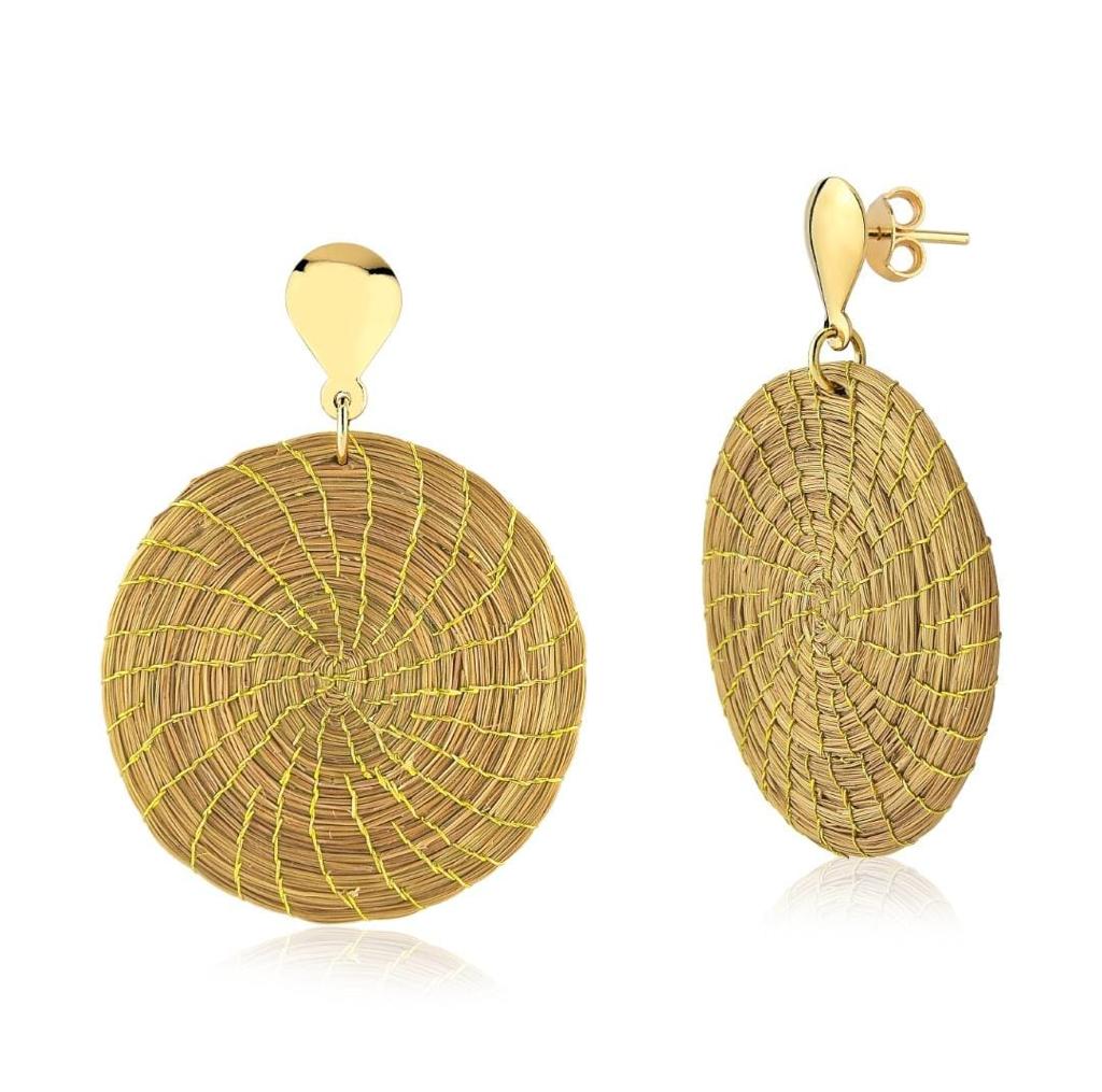 Golden Aura Sol Disc Earrings