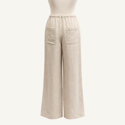 The Sunset Harbor Linen Pants, women's wide-leg European linen pants by HELINN