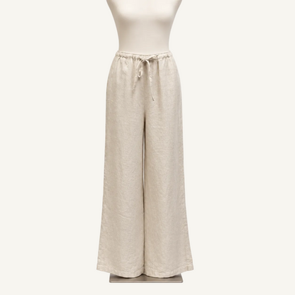 The Sunset Harbor Linen Pants, women's wide-leg European linen pants by HELINN