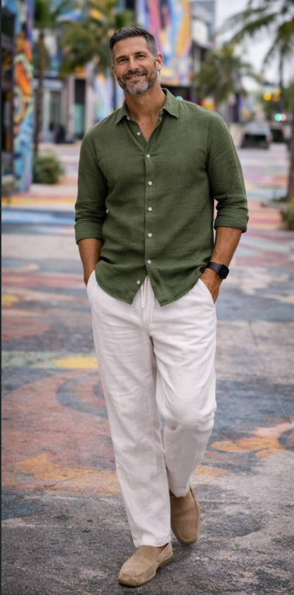 Sunset Harbor Linen Pants