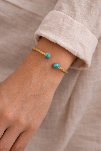 Golden Aura Terra Turquoise Cuff